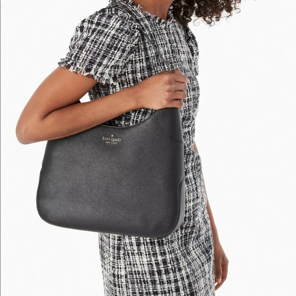 Kate Spade Aster Black Leather Shoulder Bag WKR00567 NWT - Picture 2 of 5